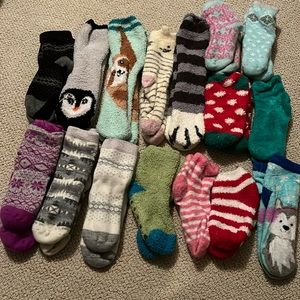 16 pair kids “fuzzy socks”
